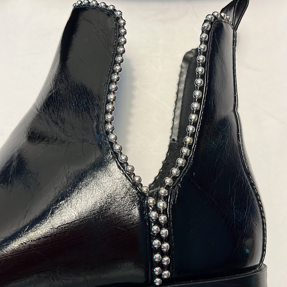 Zara Trafaluc Vegan Leather Cut Out Black Booties, Size 37 EU/ 6.5 - 7 US - Picture 9 of 12